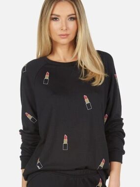 NWT Lauren Moshi Mini Lipstick Noleta sweatshirt Size Medium